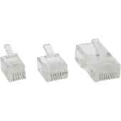 InLine RJ11 krimp connectoren (6P4C) voor platte telefoonkabel - 100 stuks / transparant