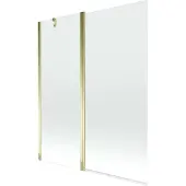 Mexen Flip badscherm 2-delig 140 x 150 , transparant, goud - 894-140-101-50-00