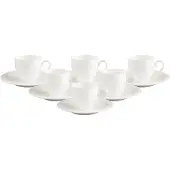 Villeroy & Boch Espressotassen mit Untertassen White Pearl 70 ml Set van 6