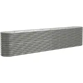vidaXL Plantenbak 332x40x68 cm gegalvaniseerd staal grijs