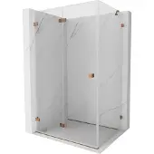 Mexen Lunar-F vouwbare douchecabine links 85 x 80 , transparant, roze goud- 836-085-080-60-00-L