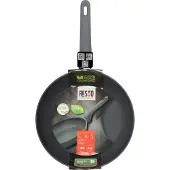 Resto Koekenpan Ø28 cm – Keramische Anti-aanbaklaag (PFLUON anti-aanbaklaag) – Inductie Geschikt – Gerecycled Aluminium – Ergonomische Soft Touch Handgreep – Kitchenware – Zwart