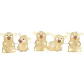 Konstsmide Verlicht Paasfiguur voor binnen en buiten - 5 witte varkentjes - 12 cm hoog - Paasdecoratie