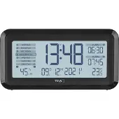 TFA-Dostmann 60.2562.01 Wekker Zendergestuurd Zwart, Zilver Alarmtijden 2 Groot display