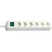Brennenstuhl 1159520015 Eco-Line PDU Stekkerdoos 6 Sockets met Schakelaar Wit - 1,5 meter