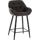 CLP Barkruk Gibson - bekleding van stof, metalen poten, zwart - Bruin