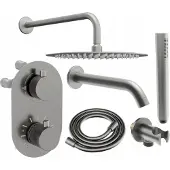 Mexen Kai DR70 inbouwbad-doucheset met 25 regendouche, grafiet - 77602DR70251-66