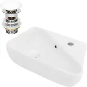 LuxeBath Wastafel incl. afvoerset met overloop 45x27x13 cm Wit keramiek ML-Design