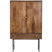 Benoa Canberra 2 Door 1 Drawer Cabinet 100 cm (Naturel, 100x160x40cm)