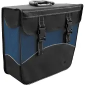 Polydaun Enkele tas zwart/blauw, rechts. afmeting 37x33x14 cm, inhoud 20 litre