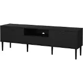 Ebuy24 Media TV-meubel 2 deuren 1 lade zwart mat.