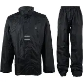 Ralka Regenpak Waterdicht en Ademend - Senior - Reflectie - Zwart - XL