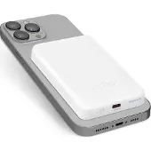 SBS Draadloze Externe batterij 5000 mAh Magnetisch MagSafe + USB C Wit