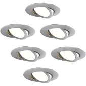 LEDVION – 6x LED Inbouwspot RVS – Dimbaar – CCT – IP65 – Kantelbaar – Aluminium – Badkamer