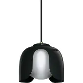 Osram Decor Corolle hanglamp, zwart, metaal en glas, E27 fitting, stoffen kabel, 200mm, retro-stijl