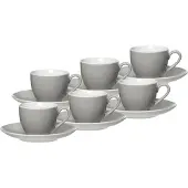 Ritzenhoff & Breker Espressotassen und -untertassen Doppio 80 ml Set van 6