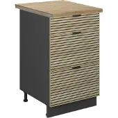 Vicco Keukenonderkast Fame-Line, Eiken paneel/Antraciet, 50 cm, WB Eik