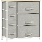 HOMCOM -Schubladenschrank-Stahl, Vliesstoff-B63,5 x T30 x H71 cm-Hellgrau