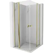Mexen Mist Duo draaideur douchecabine 110 x 110 , transparant, goud - 8A4-110-110-50-00