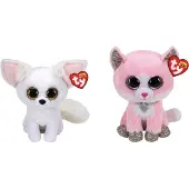 TY - Knuffel - Beanie Boo's - Phoenix Fox & Fiona Pink Cat
