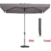 Madison Luxe parasol rechthoek 300 x 200 cm taupe met hoes | Parasol rechthoek van het bekende merk en tevens kantelbaar!