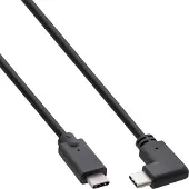 InLine USB 3.2 Gen.2 kabel, USB-C stekker/stekker, haaks, zwart, 0,3 meter