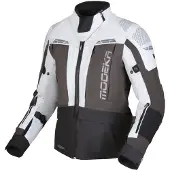 Modeka Hydron waterdichte damesmotorfietsjas, lichtgrijs/donkergrijs/zwart, maat 36
