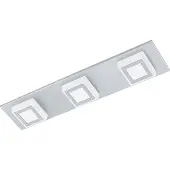 Eglo Masiano - Plafondlamp - 3 Lichts - LED - Aluminium-Geborsteld - Gesatineerd