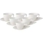Villeroy & Boch Espressotassen mit Untertassen Flow 100 ml Set van 6