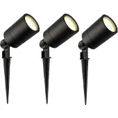 LEDVION - 3X LED Prikspots - 2700K - Zwart - 5W - IP65