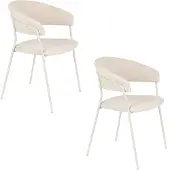 Housecraft living Eetkamerstoel Kayasi set van 2 | metaal beige 51.5x79x59.5 cm eetkamerstoelen | NADUVI