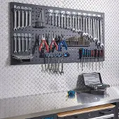 Datona Gereedschapsbord – Zwart Gatenbord voor Werkplaats en Garage – Afmetingen 122 x 61 cm – Inclusief Poedercoating – Zelf inrichten met Haken