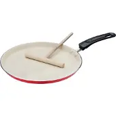 GSW rood/crème aluminium pannenkoekenpan inductie 26 cm incl. deegverdeler, 2-eenheden