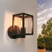 LEDVION - Industriele LED Wandlamp - E27 - IP44 - Zwart