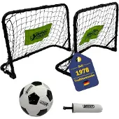 Best Sporting Minivoetbaldoelset inclusief 2x minidoelen, PVC voetbal en mini luchtpomp