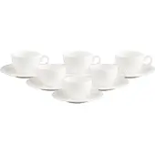 Villeroy & Boch Kaffeetassen mit Untertassen White Pearl 120 ml Set van 6
