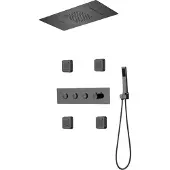 Mexen Soler inbouw doucheset, zwart - 7601-04-70