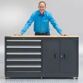 Datona Werkbank met laden 160 cm - Zwart
