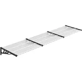 vidaXL Deurluifel 358,5x90 cm polycarbonaat zwart en transparant