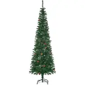 HOMCOM Kerstboom Kunststof, Metaal 54L x 54B x 195H cm Groen