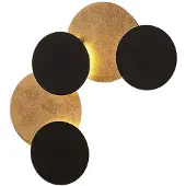 LINDBY LED-wandlamp Grazyna, zwart, Woon-/ Eetkamer, metaal, Modern, LED wandlamp
