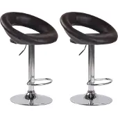 CLP 2x Barkruk Olinda - kunstleer, chroom frame - bruin