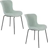 Housecraft living Set van 2 eetkamerstoelen Birde | ribfluweel groen 48x81x56 cm eetkamerstoelen | NADUVI