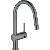 GROHE Keukenmengkraan minta c-uitloop uittrekbare dual spray hard graphite geborsteld