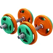 Gorilla Sports Dumbellset 20 kg Gripper Gietijzer Rubber Coating - Schroefsluiting