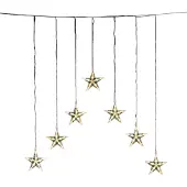Konstsmide Lichtgordijn met sterren voor buiten - 7 sterren - 35 LEDs - Warm wit - 0.8 x 1.1 meter - Kerstverlichting