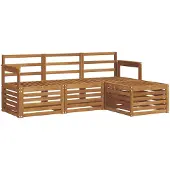 vidaXL Buiten bank set 4 st Naturel