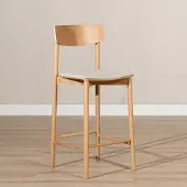 Bronx Scandinavische barkruk Inez naturel eiken/ off white 70 cm
