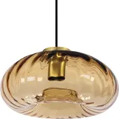 Osram Decor Gold, hanglamp met glazen elementen, goudkleurig metaal en amberkleurig glas, E27 fitting, 280mm, bijzondere lichteffecten