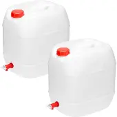 Garronda 2x 20L Jerrycan Set – Wateropslag – Watertank – Voedselveilig – Opstapelbaar – Wit – GD-STE-CanisterR-2B